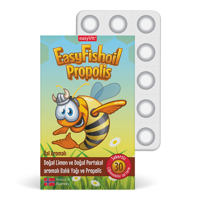 Easy Fish Propolis + Balık Yağı + A vitamini 30 Çiğnenebilir Jel - 1