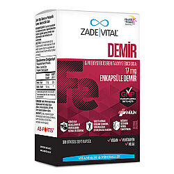 Zade Vital Demir ve Prebiyotik İçerikli Takviye Edici Gıda 30 Kapsül - ZADE VİTAL 