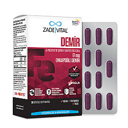 Zade Vital Demir ve Prebiyotik İçerikli Takviye Edici Gıda 30 Kapsül - 2