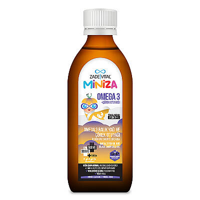 Zade Vital Miniza Omega 3-Çörek Otu Yağı İçerikli Sıvı Takviye Edici Gıda 150 ml - 3