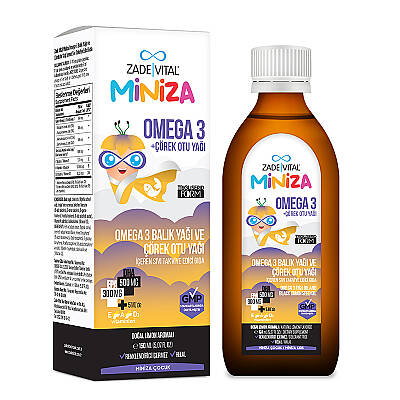 Zade Vital Miniza Omega 3-Çörek Otu Yağı İçerikli Sıvı Takviye Edici Gıda 150 ml - 2