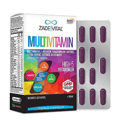 Zade Vital Multivitamin Takviye Edici Gıda 30 Bitkisel Kapsül - 2